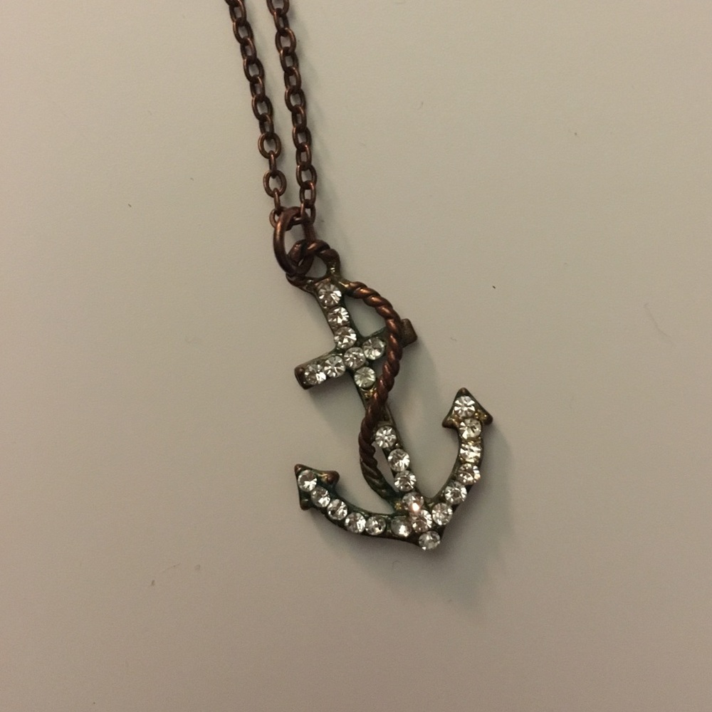 Jeweled anchor necklace